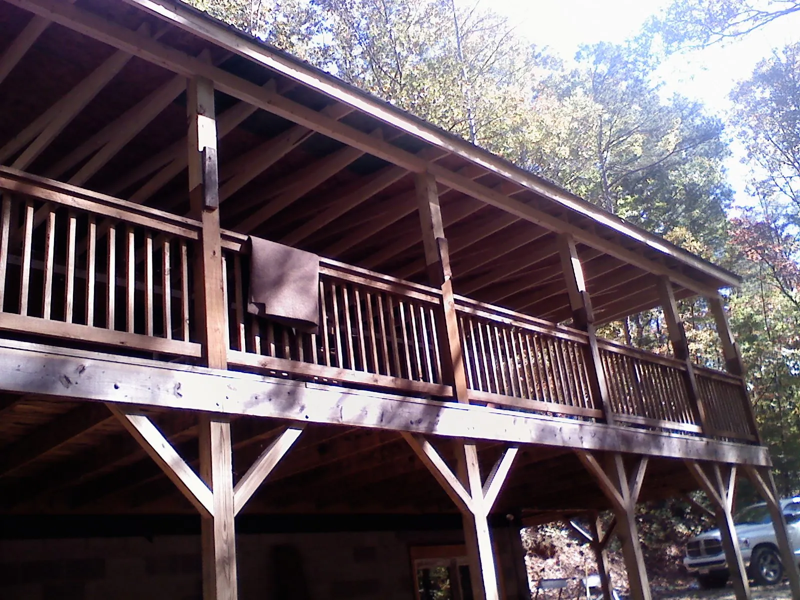 Timber framing under a new elevated porch and deck — Roof Leak Repair in Plantsville by Roofing Brothers